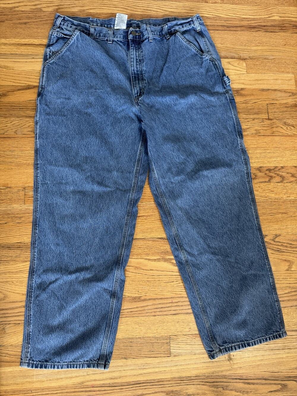 CARHARTT B13 MEN'S DENIM LOOSE FIT CARPENTER JEANS TAG 44x32 Workwear